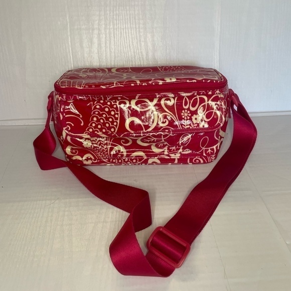 VERA BRADLEY - Pink Floral Vinyl Makeup Tote Bag w/Shoulder Strap - Preowned - Picture 2 of 11